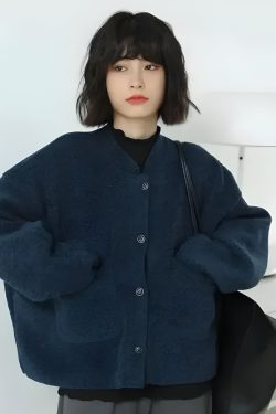 Dark Academia Button Up Cardigan with Pockets - Retro Y2K and 90s Fashion Style