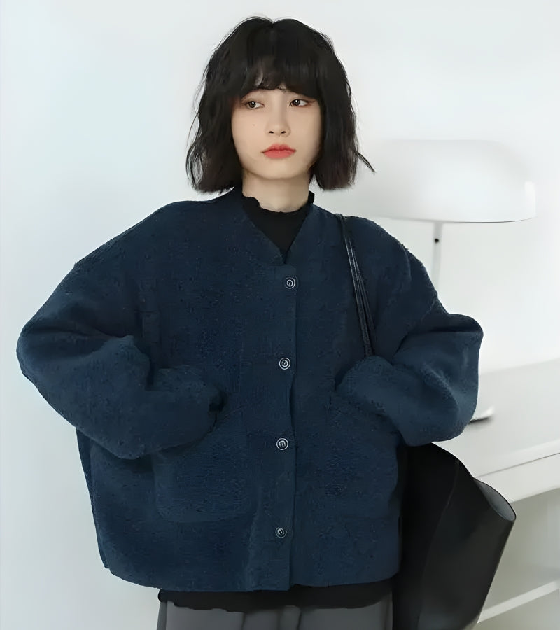 Dark Academia Button Up Cardigan with Pockets - Retro Y2K and 90s Fashion Style Dark Academia Button Up Cardigan with Pockets - Retro Y2K and 90s Fashion Style