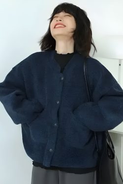 Dark Academia Button Up Cardigan with Pockets - Retro Y2K and 90s Fashion Style