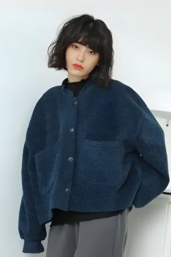 Dark Academia Button Up Cardigan with Pockets - Retro Y2K and 90s Fashion Style