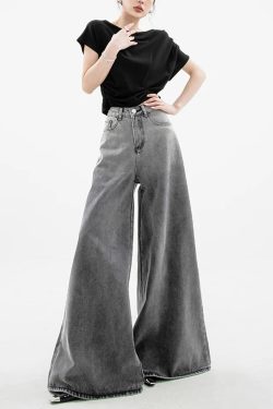 Dark Wash Y2K Super Wide Leg Jeans - Retro 90s Fashion Statement
