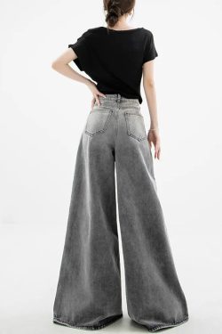 Dark Wash Y2K Super Wide Leg Jeans - Retro 90s Fashion Statement