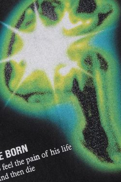 Distressed Green Human Figure Printed Tee - Retro Y2K Fashion, 90s Grunge Style