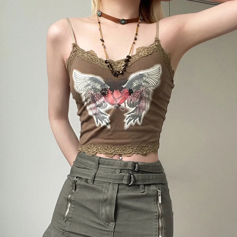 Fairy Grunge Angel Wings Top - Retro Y2K Fashion, 90s Style, Perfect for Y2K Outfits