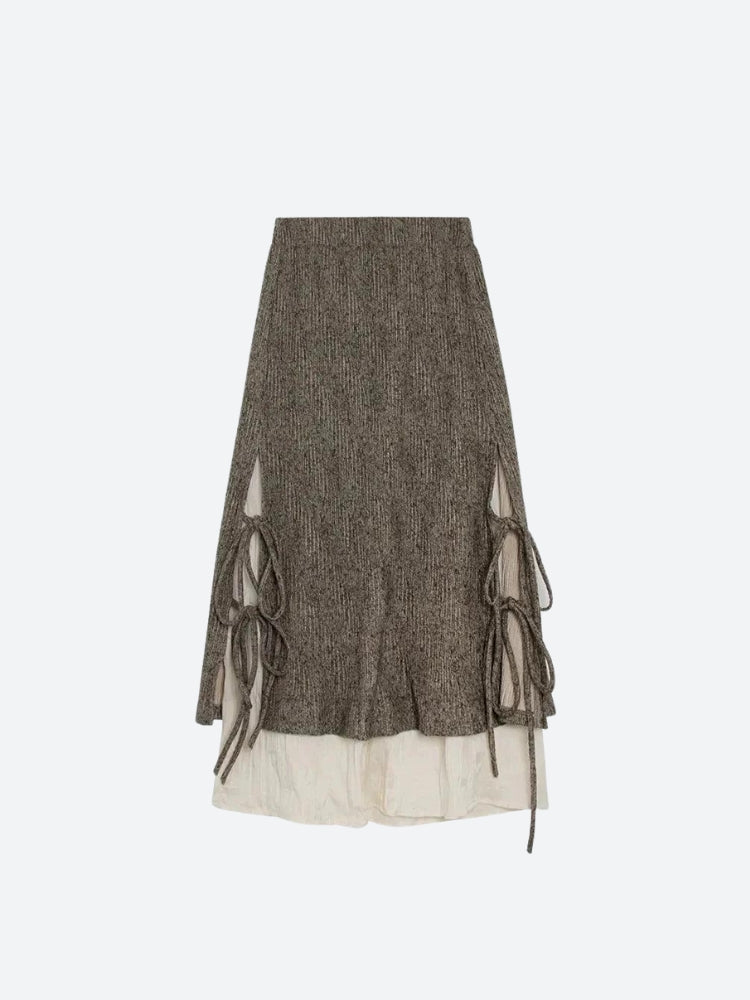 Fairy Grunge Lace Up Midi Skirt - Retro Y2K Fashion, 90s Style, Perfect for Y2K Outfits