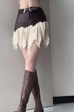 Fairy Grunge Patchwork Lace Mini Skirt - Retro Y2K Summer Outfit