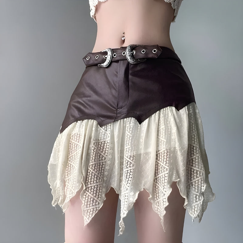 Fairy Grunge Patchwork Lace Mini Skirt - Retro Y2K Summer Outfit Fairy Grunge Patchwork Lace Mini Skirt - Retro Y2K Summer Outfit