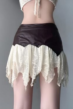 Fairy Grunge Patchwork Lace Mini Skirt - Retro Y2K Summer Outfit