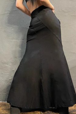 Gothic Dragon Printed Midi Skirt - Retro Y2K Grunge Fashion for Bold Statements