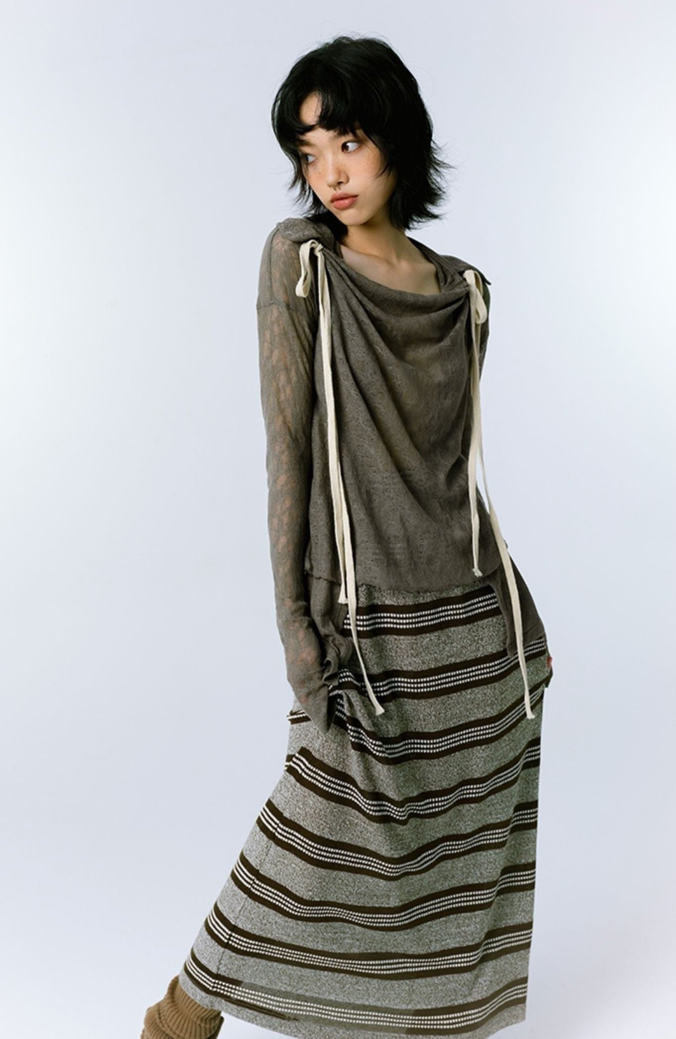 Grunge Asymmetric Lace Top - Retro Y2K Fashion Inspired Long Sleeve Blouse Grunge Asymmetric Lace Top - Retro Y2K Fashion Inspired Long Sleeve Blouse