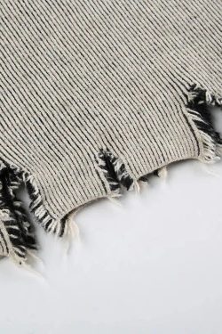 Grunge Distressed Long Sleeve Top - Retro 90s Y2K Fashion