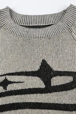 Grunge Distressed Long Sleeve Top - Retro 90s Y2K Fashion