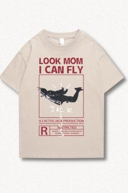 Look Mom I Can Fly Tee - Retro Y2K Fashion, 90s Grunge Style, Perfect Summer Outfit