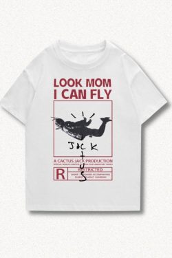 Look Mom I Can Fly Tee - Retro Y2K Fashion, 90s Grunge Style, Perfect Summer Outfit