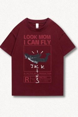 Look Mom I Can Fly Tee - Retro Y2K Fashion, 90s Grunge Style, Perfect Summer Outfit