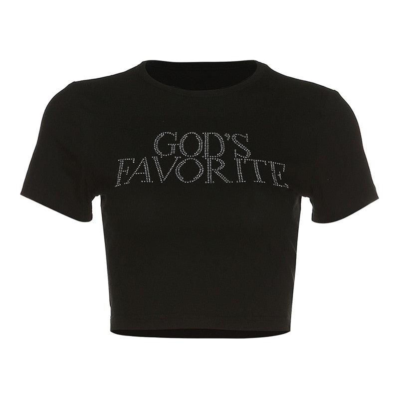 Retro Y2K Crop Top - God's Favorite 90s Fashion Statement Retro Y2K Crop Top - God's Favorite 90s Fashion Statement