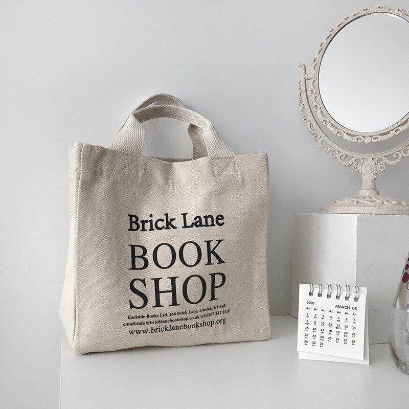 Retro Y2K Fashion Brick Lane Bookshop Cloth Bag - Perfect for 90s and Grunge Outfits Retro Y2K Fashion Brick Lane Bookshop Cloth Bag - Perfect for 90s and Grunge Outfits