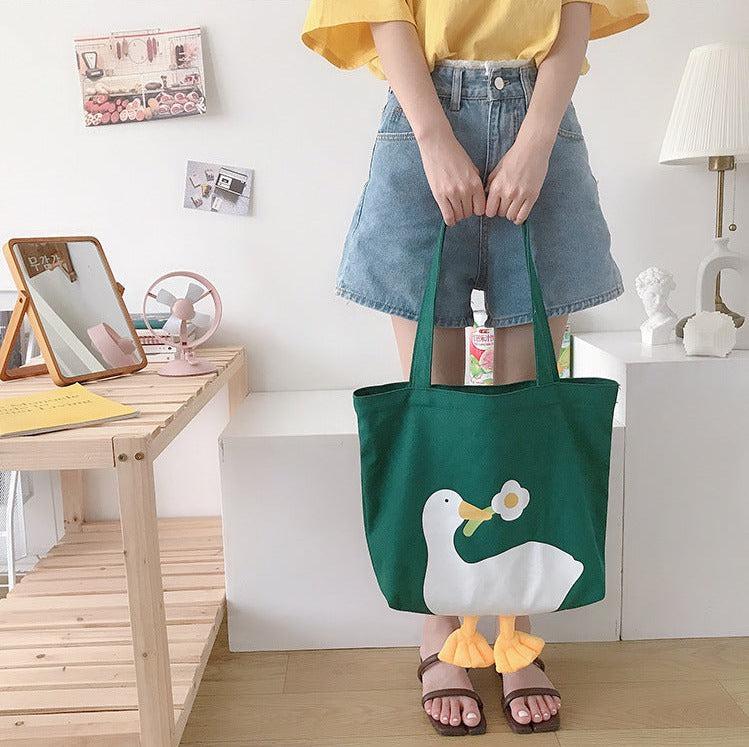 Retro Y2K Weirdcore Duck Cloth Bag - Perfect for 90s and Grunge Outfits Retro Y2K Weirdcore Duck Cloth Bag - Perfect for 90s and Grunge Outfits