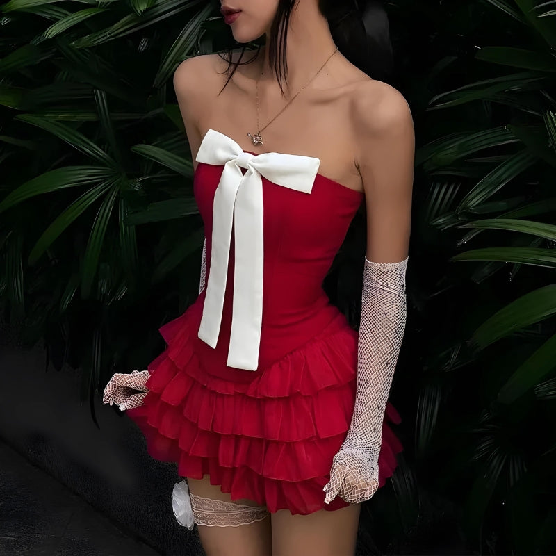 Y2K Coquette Corset Top & Mini Skirt Set - Retro 90s Fashion Outfit