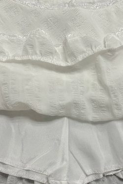 Y2K Coquette Ruffled Lace Mini Skirt - Retro 90s Fashion Grunge Outfit