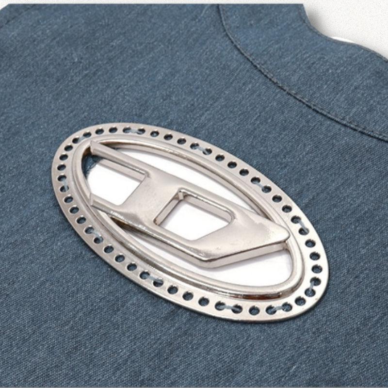 Y2K Cowgirl Denim Halter Corset Top - Retro 90s Fashion Statement