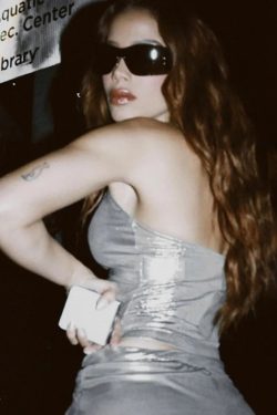 Y2K Cyberpunk Silver Halter Neck Top - Retro Style Grunge Outfit