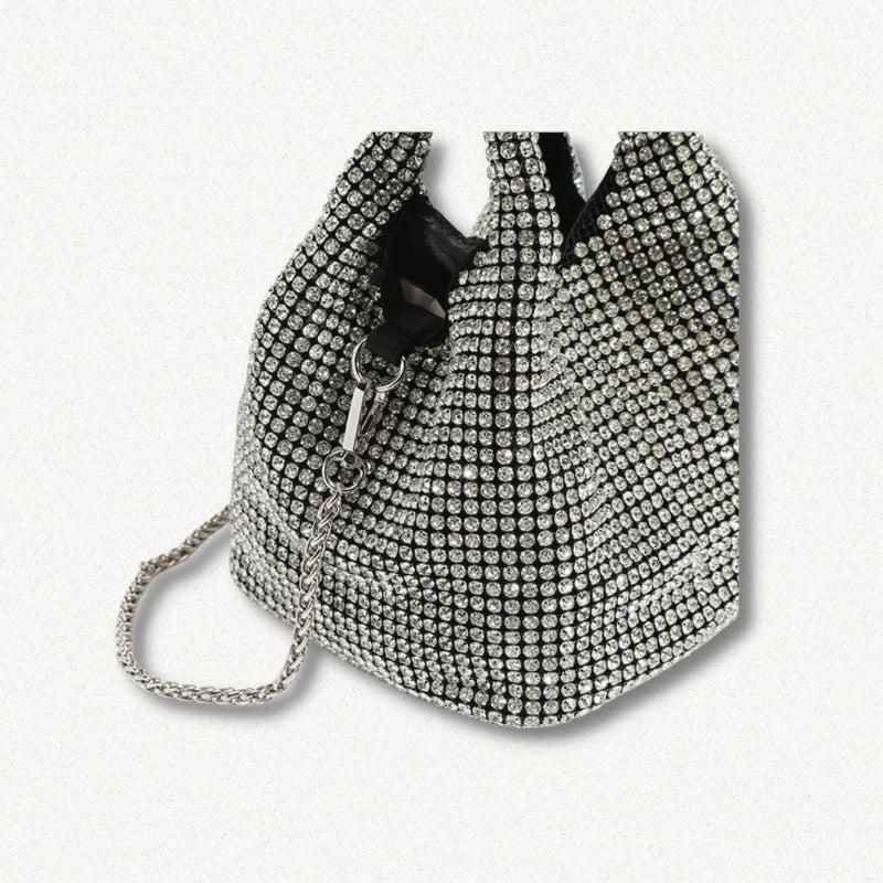 Y2K Disco Cowgirl Silver Rhinestone Handbag - Retro Style Grunge Accessory Y2K Disco Cowgirl Silver Rhinestone Handbag - Retro Style Grunge Accessory