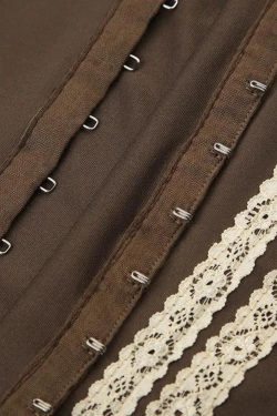 Y2K Fairy Grunge Lace Corset Top - Retro 90s Style Y2K Outfits