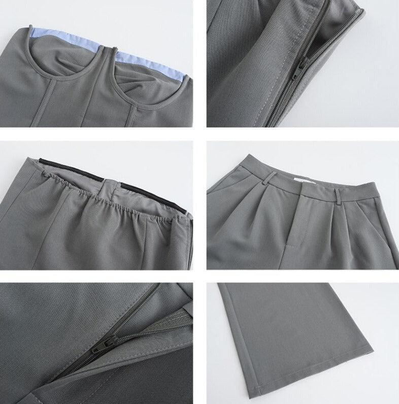 Y2K Fashion Corset Top & Wide Leg Pants Two Piece Set - Retro Style Y2K Outfits