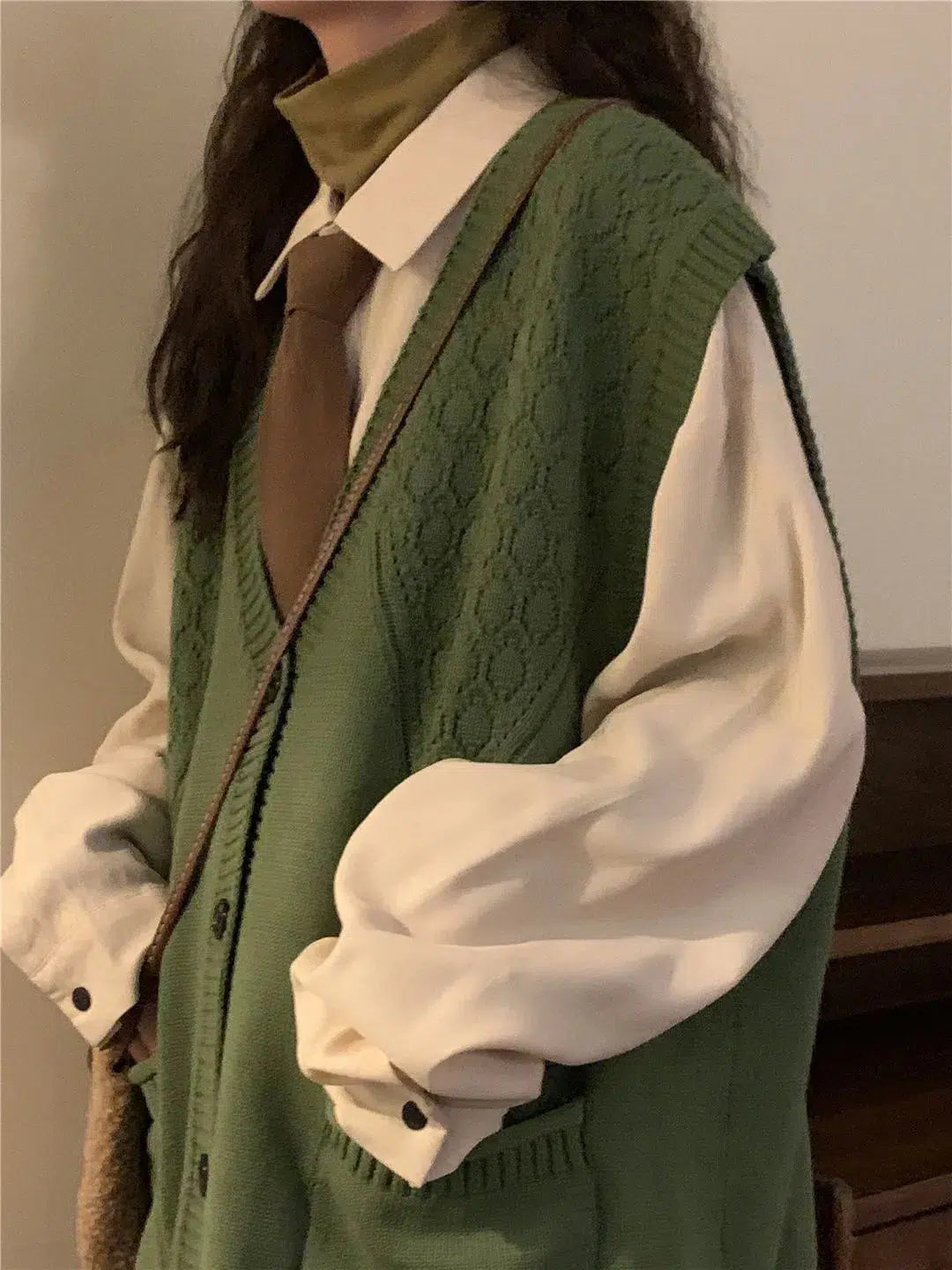 Y2K Fashion Dark Academia Deep V-Neck Sleeveless Cardigan - Retro Style Grunge Outfit Y2K Fashion Dark Academia Deep V-Neck Sleeveless Cardigan - Retro Style Grunge Outfit