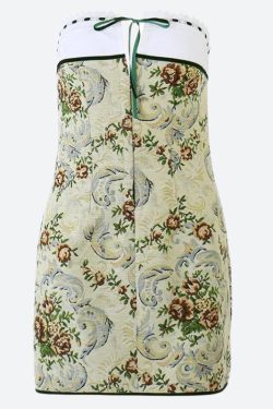 Y2K Floral Cottagecore Tube Mini Dress - Retro Summer Outfit