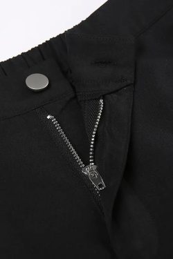 Y2K Gothic Lace Up Flare Pants - Retro 90s Grunge Style