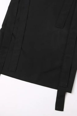 Y2K Gothic Lace Up Flare Pants - Retro 90s Grunge Style