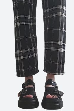 Y2K Grunge Belted Platform Sandals - Retro 90s Fashion Y2K Shoes