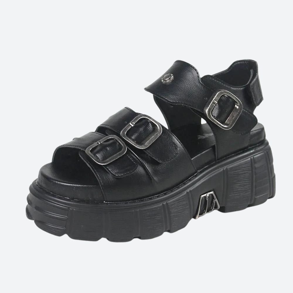Y2K Grunge Belted Platform Sandals - Retro 90s Fashion Y2K Shoes Y2K Grunge Belted Platform Sandals - Retro 90s Fashion Y2K Shoes