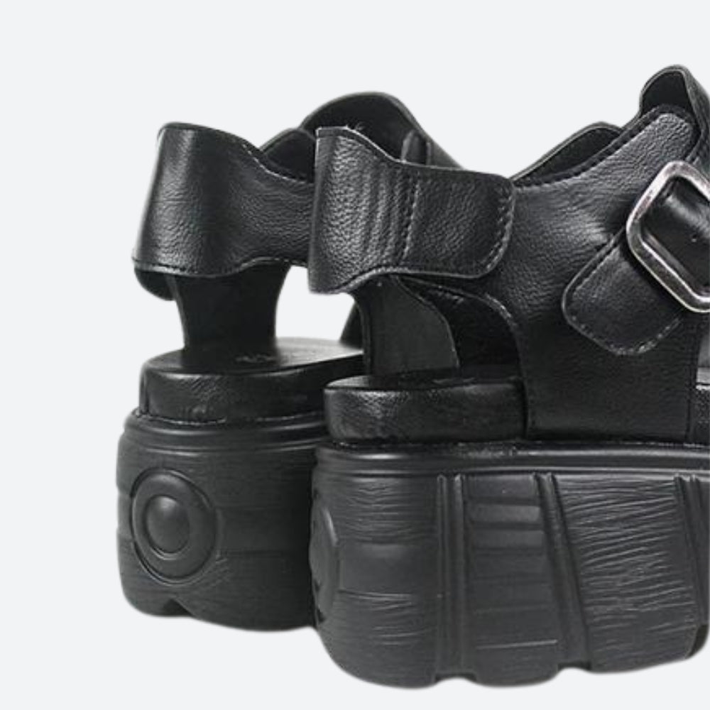 Y2K Grunge Belted Platform Sandals - Retro 90s Fashion Y2K Shoes Y2K Grunge Belted Platform Sandals - Retro 90s Fashion Y2K Shoes