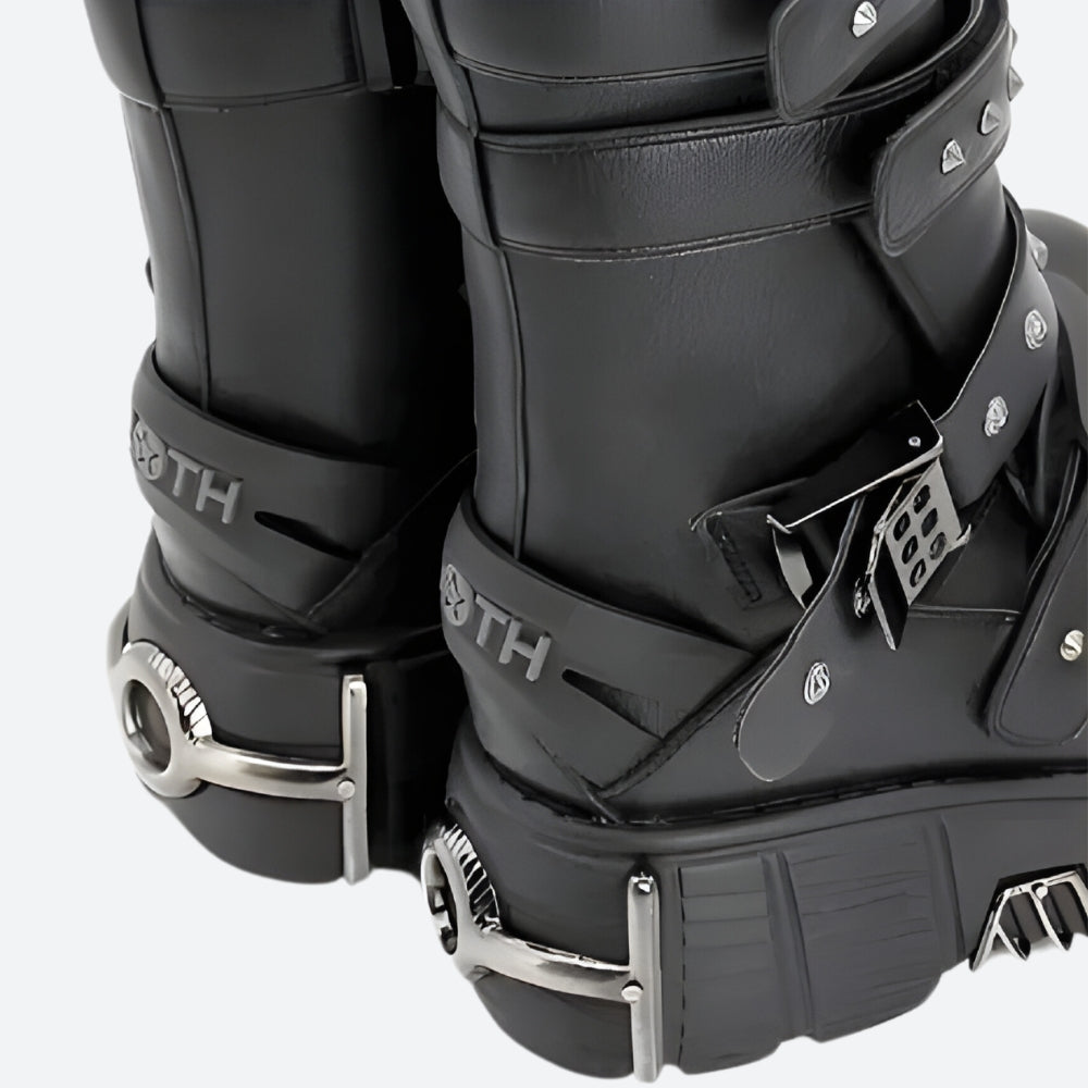 Y2K Grunge Chunky Platform Boots with Velcro Straps - Retro 90s Style Y2K Grunge Chunky Platform Boots with Velcro Straps - Retro 90s Style
