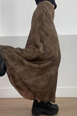 Y2K Grunge Floral Maxi Skirt - Retro 90s Fashion Statement