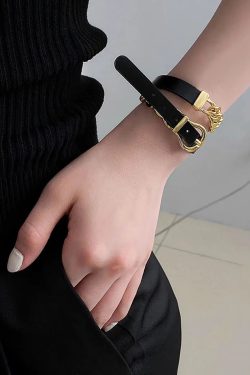 Y2K Grunge Half Belted Chain Necklace - Retro 90s Fashion Statement Accessory