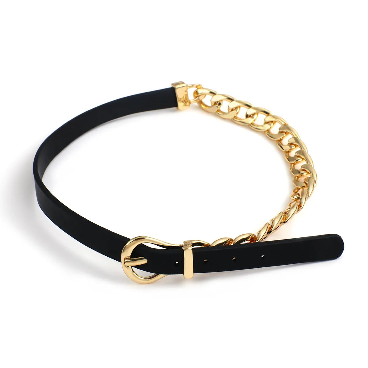 Y2K Grunge Half Belted Chain Necklace - Retro 90s Fashion Statement Accessory Y2K Grunge Half Belted Chain Necklace - Retro 90s Fashion Statement Accessory