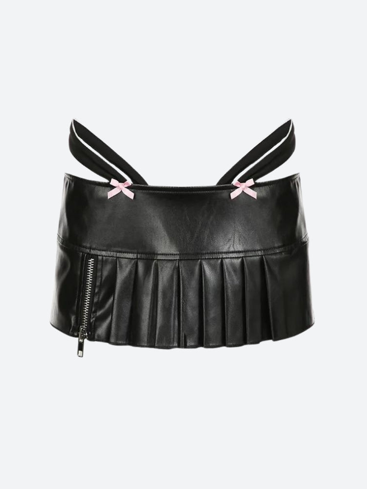 Y2K Grunge Pleated Zipper Slit Micro Mini Skirt - Retro 90s Fashion Outfit Y2K Grunge Pleated Zipper Slit Micro Mini Skirt - Retro 90s Fashion Outfit