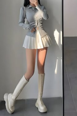 Y2K Pleated Tennis Mini Skirt - Retro 90s Fashion Grunge Outfit