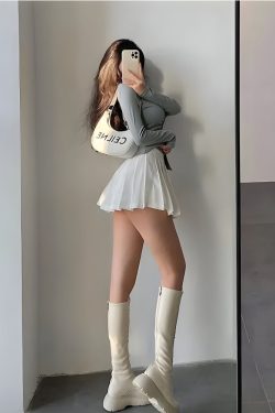 Y2K Pleated Tennis Mini Skirt - Retro 90s Fashion Grunge Outfit