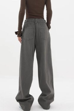 Y2K Retro Adjustable Waist Baggy Denim Jeans - Perfect for 90s and Grunge Outfits