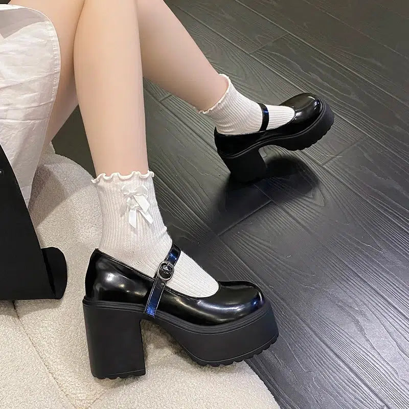 Y2K Retro Coquette Platform Chunky Mary Jane Shoes - Perfect for 90s and Grunge Outfits Y2K Retro Coquette Platform Chunky Mary Jane Shoes - Perfect for 90s and Grunge Outfits
