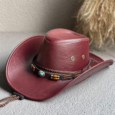 Y2K Retro Cowgirl Adjustable Faux Leather Western Hat - Perfect for 90s and Grunge Outfits Y2K Retro Cowgirl Adjustable Faux Leather Western Hat - Perfect for 90s and Grunge Outfits