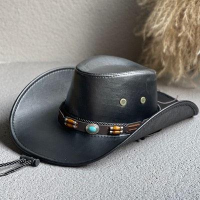 Y2K Retro Cowgirl Adjustable Faux Leather Western Hat - Perfect for 90s and Grunge Outfits Y2K Retro Cowgirl Adjustable Faux Leather Western Hat - Perfect for 90s and Grunge Outfits