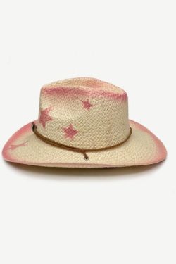 Y2K Retro Cowgirl Adjustable Woven Straw Hat - Perfect for 90s and Grunge Outfits