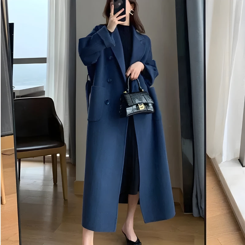 Y2K Retro Dark Academia Belted Long Coat - Perfect for Grunge and 90s Fashion Y2K Retro Dark Academia Belted Long Coat - Perfect for Grunge and 90s Fashion