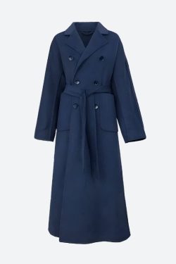Y2K Retro Dark Academia Belted Long Coat - Perfect for Grunge and 90s Fashion